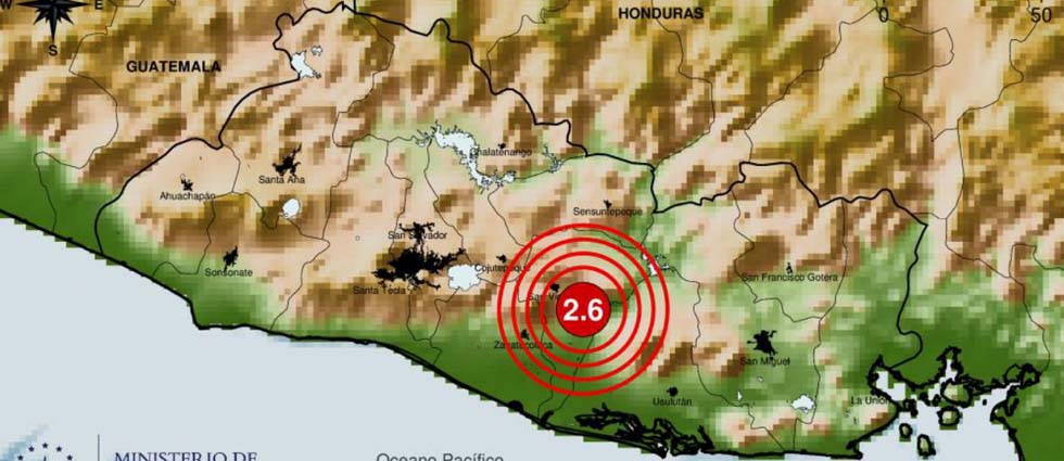 Sismo de 2.6 grados de magnitud sacude parte de San Vicente