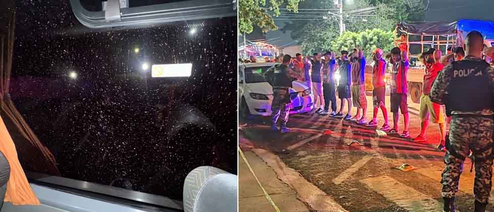 Detienen a varios aficionados del FAS que atacaron a pedradas el bus del Águila