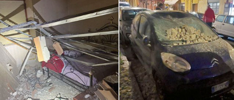 Personas quedan atrapadas en viviendas tras fuerte sismo en Nápoles, Italia