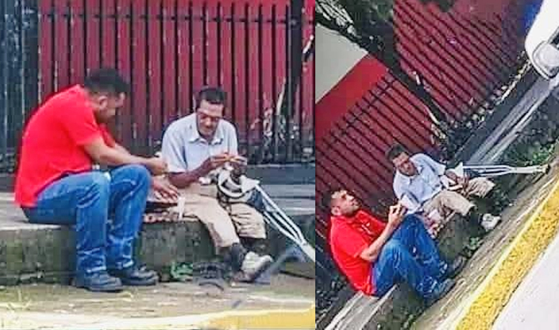 Aplauden a empleado que compartió su almuerzo con una persona de la tercera edad