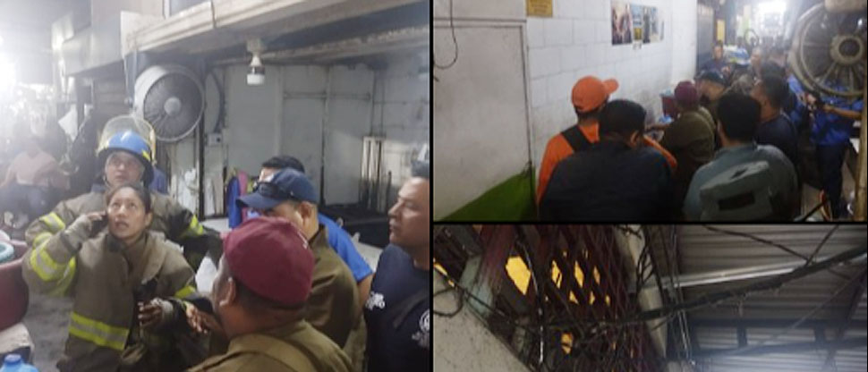 Vendedores viven momentos de pánico por fuego en cables eléctricos en el mercado Central