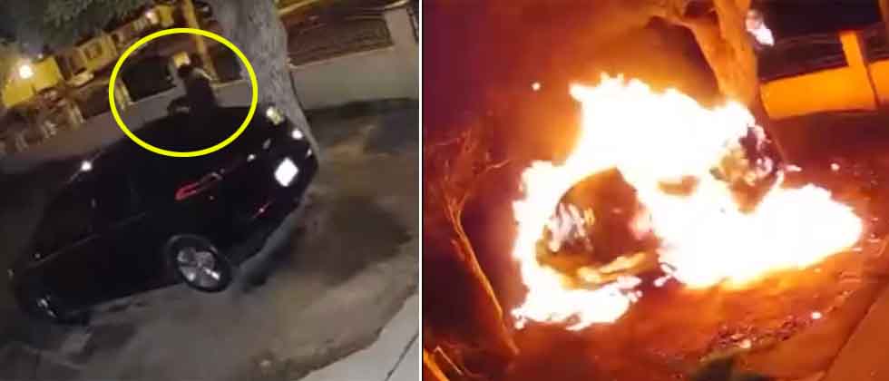 Hombre prende en llamas tras incendiar el carro del vecino