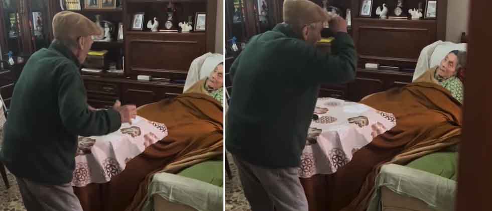 Ancianito le baila a su esposa con Alzheimer para animarla y hacerla sonreír
