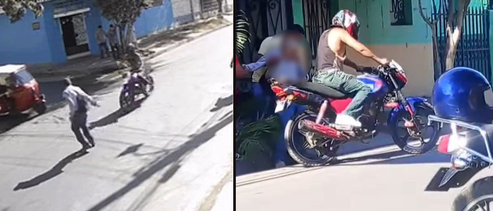 Momento cuando motociclista huye tras atropellar a anciano en Chalatenango