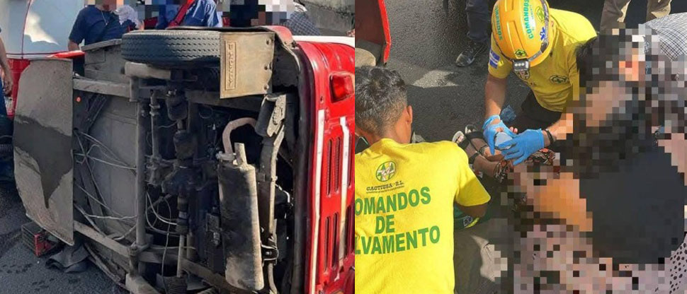 Una mujer lesionada tras vuelco de mototaxi en Sensuntepeque