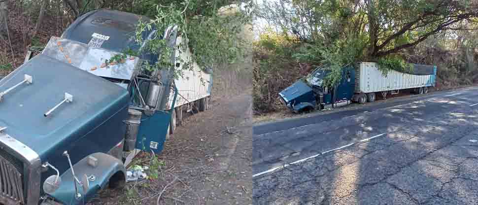 Rastra se accidenta en Chirilagua tras fallas mecánicas