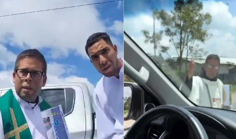 Colombia: señalan a sujeto que dice ser sacerdote y pide dinero por “bendecir” carros