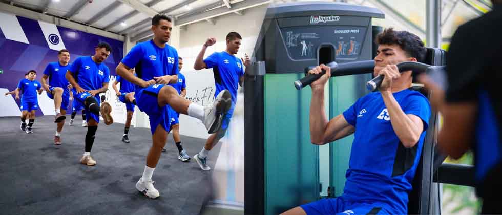 ¡A toda máquina!: La Selecta se entrena en el renovado gimnasio del Complejo El Polvorín