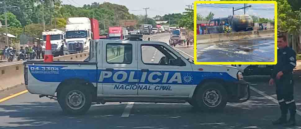Cierran perímetro por seguridad a conductores tras fuego en una pipa de gas propano