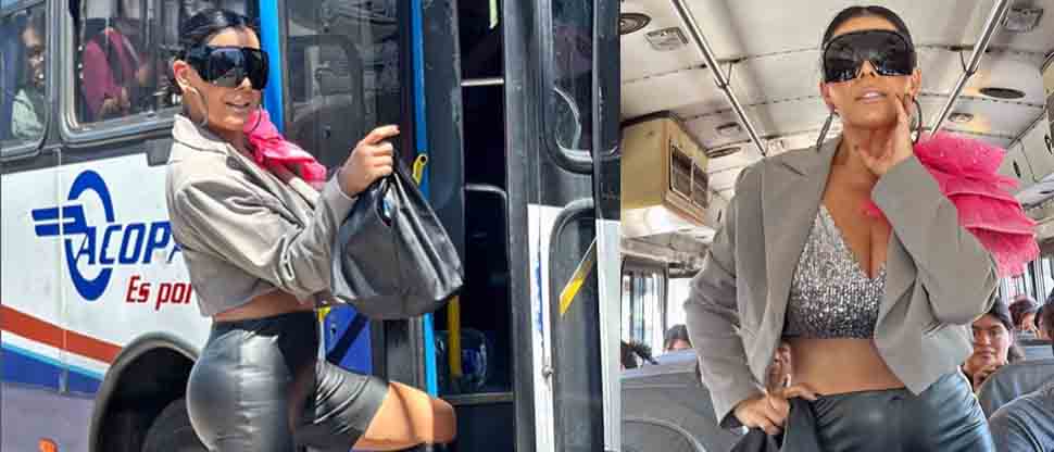 Verónica Guerrero convierte bus en pasarela de modas porque en su carro nadie ve sus outfit