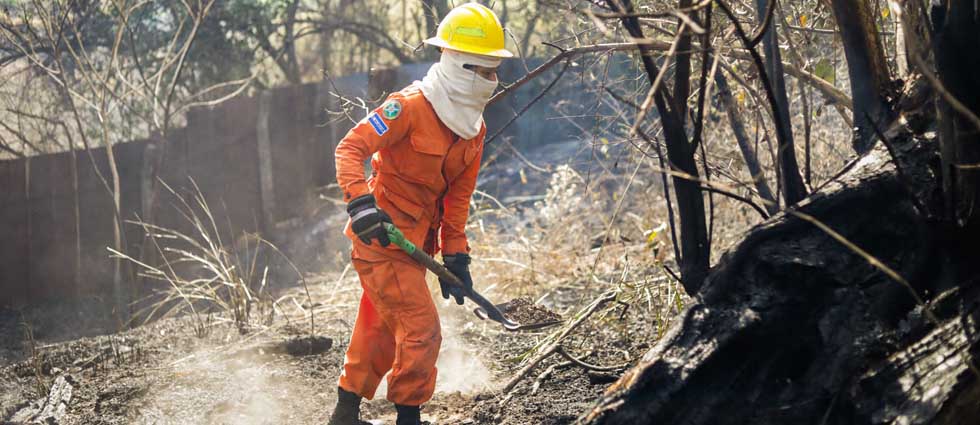 CBES sofoca incendio que amenazaba con propagarse a una granja en La Libertad