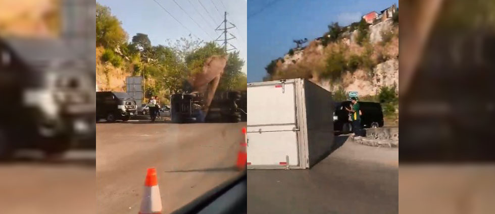 Camión vuelca sobre la carretera de Oro y ocasiona tráfico en la zona y alrededores