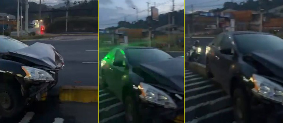 Automovilista colisiona contra separadores carretera al puerto de La Libertad