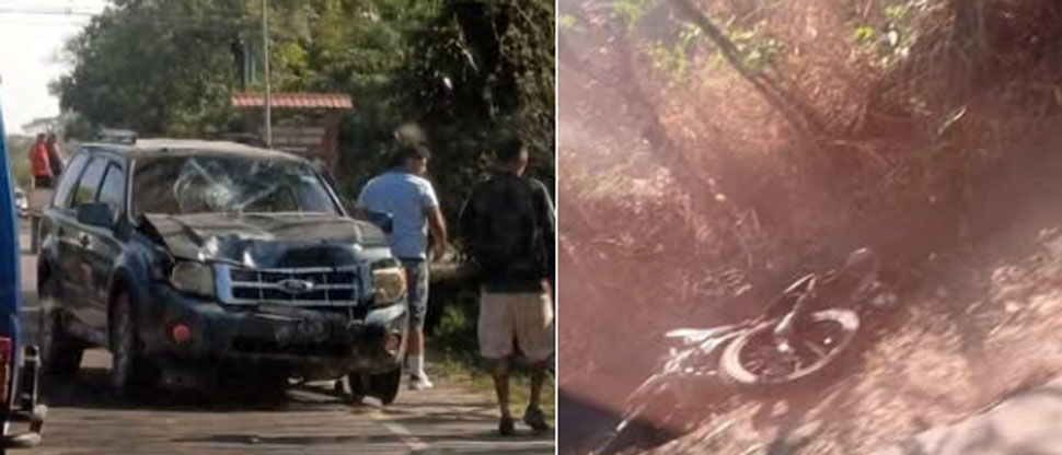Conductor intenta rebasar a otro vehículo y provoca fuerte choque en carretera a Metapán
