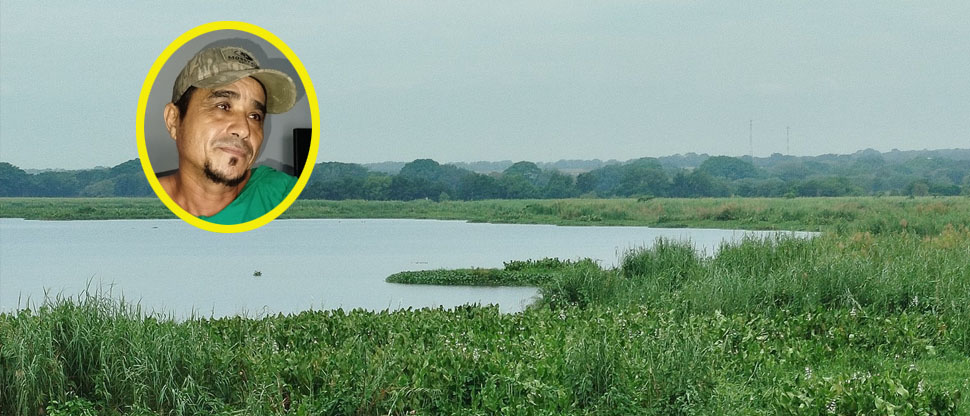 Él es Meany, pescador que sobrevivió al ataque de un cocodrilo en la laguna El Jocotal