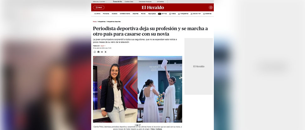 Diario hondureño retoma historia de expresentadora que se casó con su novia en México