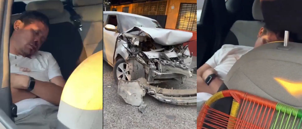 Borracho y fondeado quedó uno de los ocupantes del carro accidentado con camión de basura