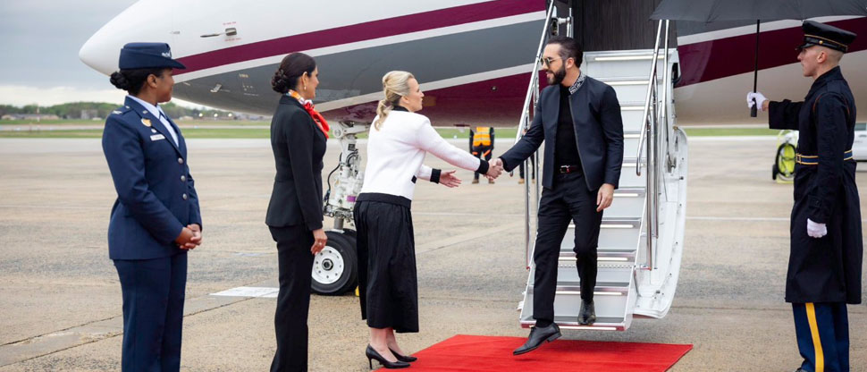 Presidente Bukele llega a E.E.U.U a su visita oficial y reunión con Donald Trump
