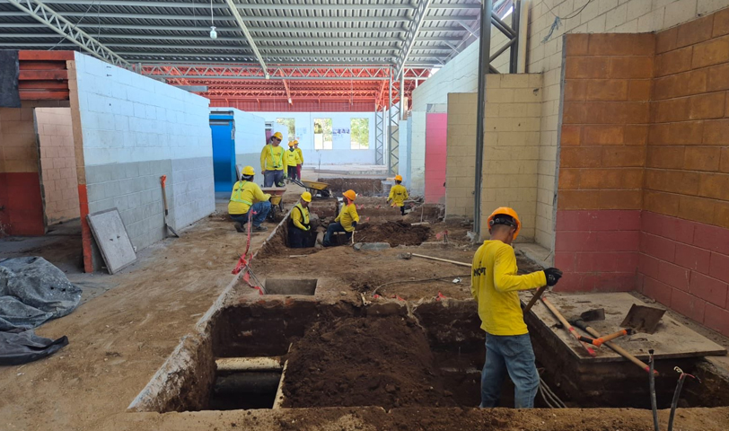 Así avanzan los trabajos de reconstrucción en la Central de Abastos de Usulután