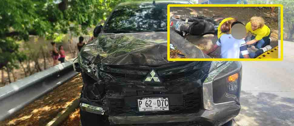 Motociclista impacta contra pick y deja 2 lesionados