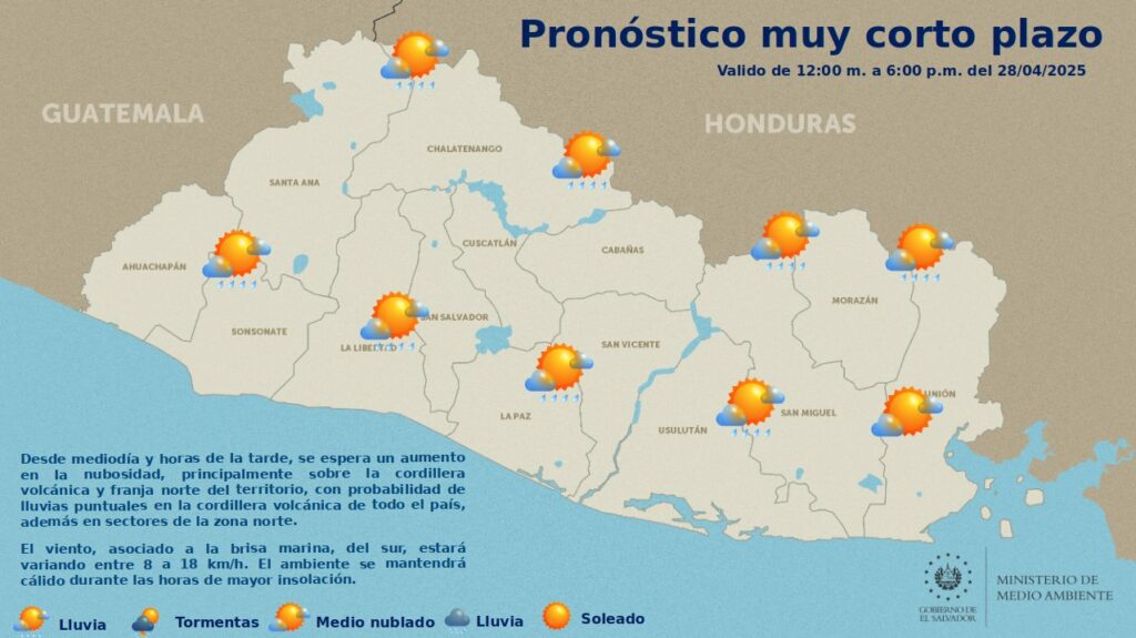 Anuncian aumento de nubosidad y probabilidades de lluvia para esta tarde de este lunes