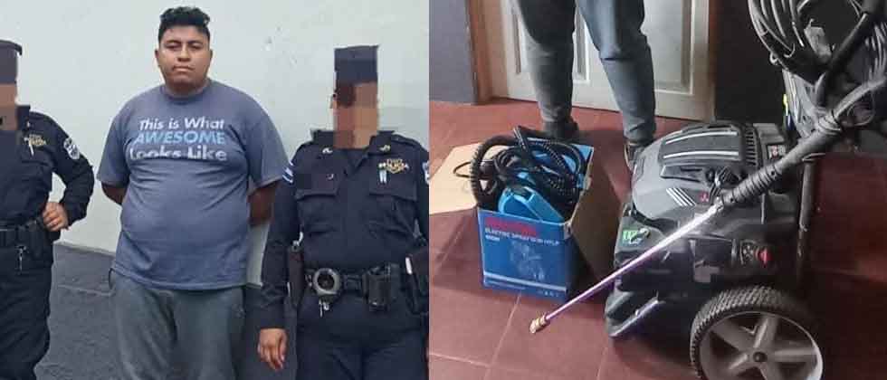 Capturan a sujeto que hurtó una hidrolavadora en Ahuachapán