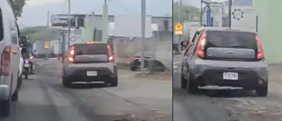 Denuncian a conductor de Kia Soul por manejar en carril auxiliar en carretera de Oro