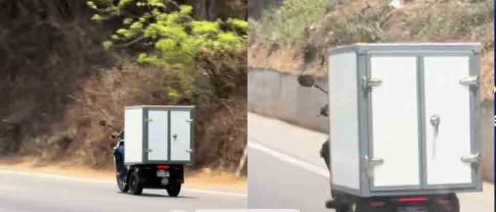 Viralizan a conductor que convirtió su motocicleta en mini camión