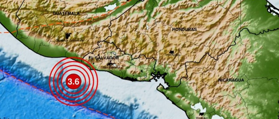 Sismo de 3.6 grados sacude parte de la zona occidental del país