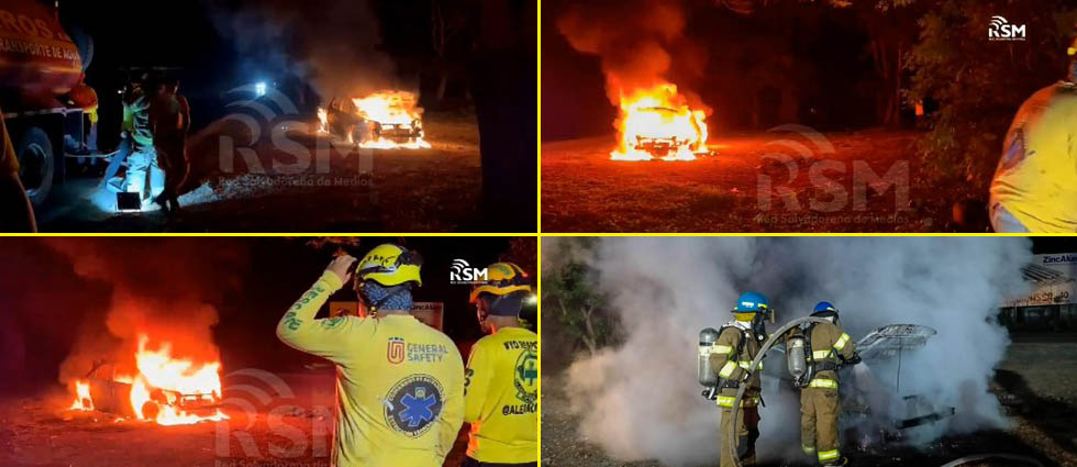 Vehículo acaba en cenizas tras incendiarse en plena marcha en la carretera Panamericana