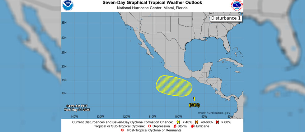MARN monitorea área de baja presión que podría formar un ciclón tropical el fin de semana