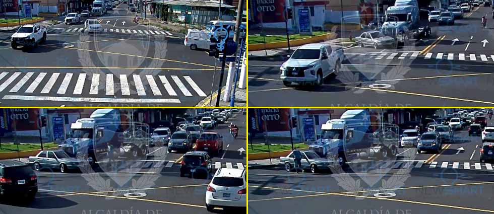 Cámaras captan siniestro vial que pudo acabar en tragedia en Santa Tecla