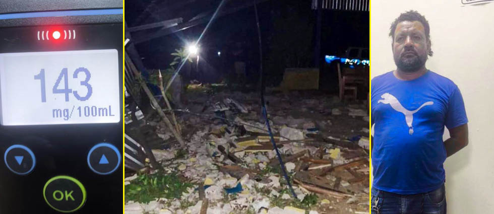 Arrestan a conductor ebrio que chocó contra un comedor en Usulután