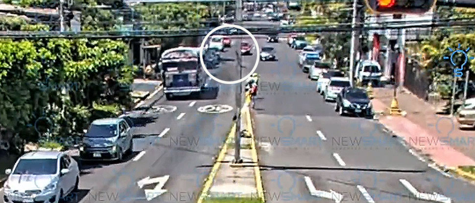 Cámaras captan accidente provocado por la imprudencia de un conductor en Santa Tecla 