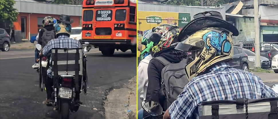 Motociclista recorre las calles de San Salvador y se hace viral por ser fiel a su estilo
