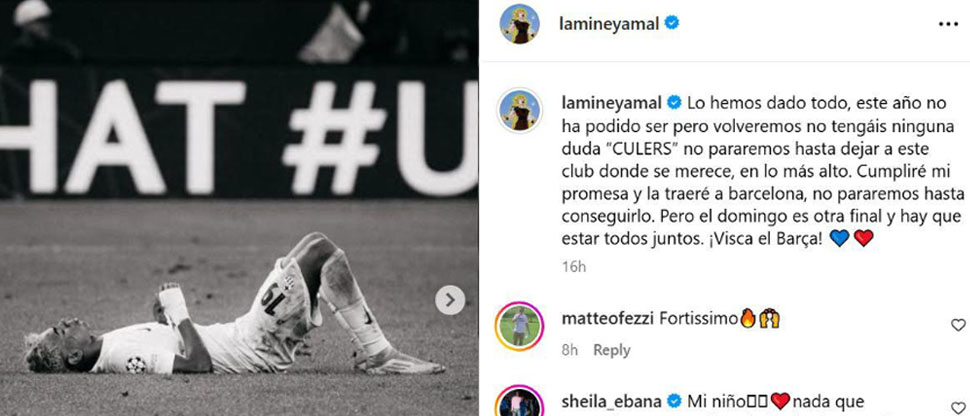 Jugadores culés se desahogan en redes sociales tras la eliminación de la Champions