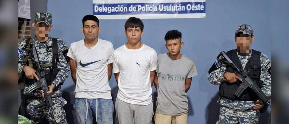 Rápida reacción policial permite la captura de tres homicidas en Usulután