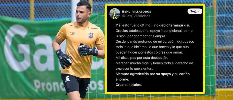 Benji Villalobos pide disculpas a la afición del Águila tras ser eliminados