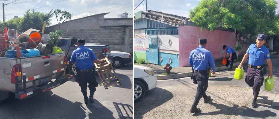 Retiran más de un centenar de obstáculos de calles y aceras en La Gloria, San Salvador
