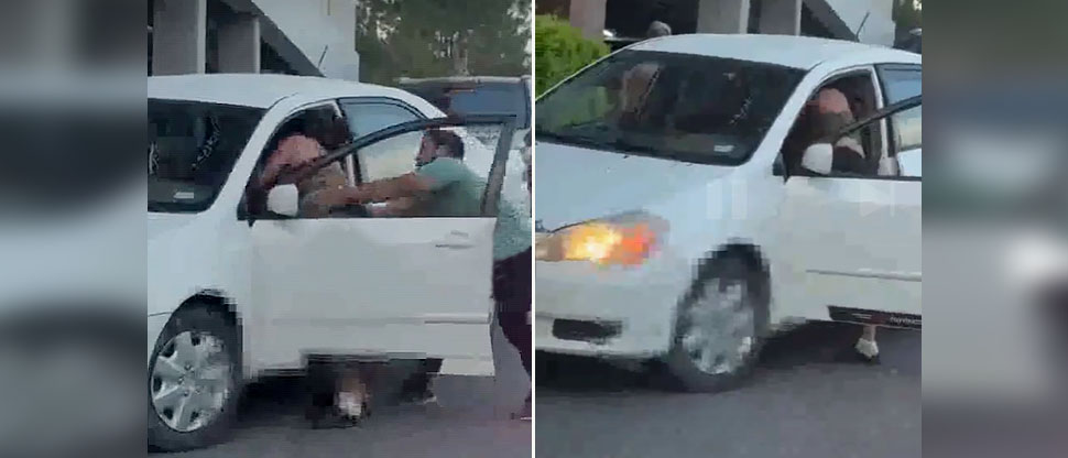 Mujer sorprende a su marido con la otra dentro de vehículo y el ataque de celos se vuelve viral