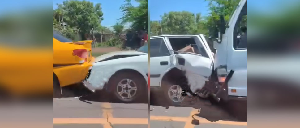 Tres vehículos chocan luego que conductor de autobús frenara bruscamente en San Miguel