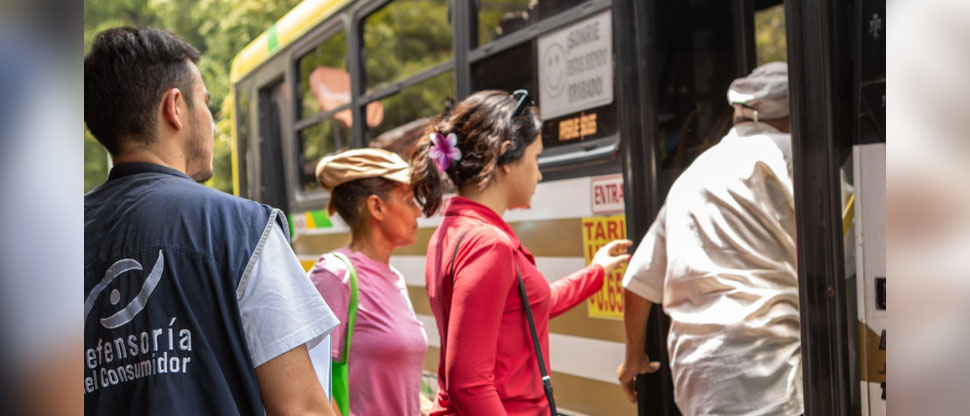 Defensoría del Consumidor se suma a verificar beneficio de tarifa gratuita en el transporte público