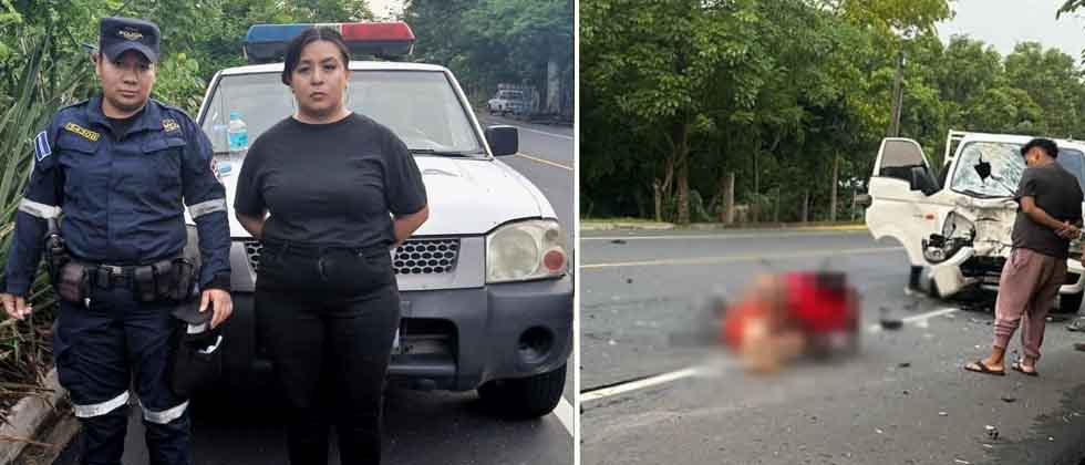 Detienen a conductora sin licencia responsable de fatal accidente en Chalatenango