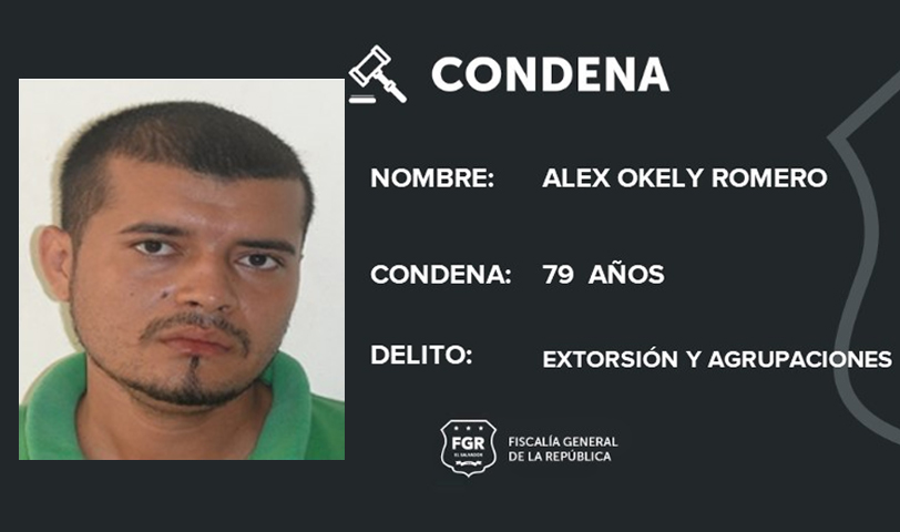 Condenado: pandillero extorsionista pasará más de 75 años tras las rejas