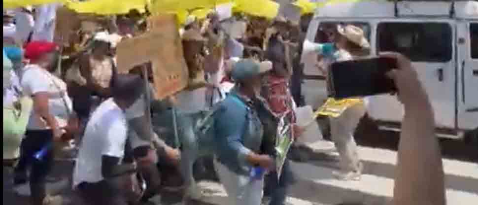 Manifestantes bailan al ritmo de Ivy Queen durante la marcha de los trabajadores