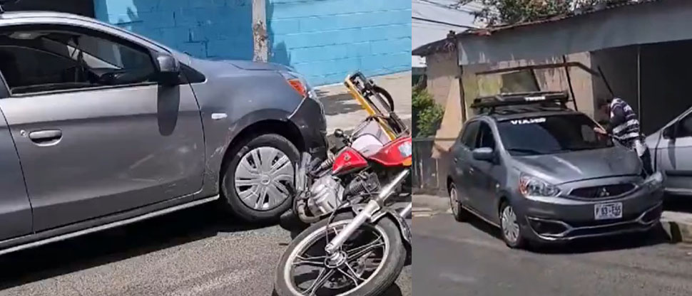 Conductor ebrio choca a motociclista y casi embiste a peatones en Soyapango