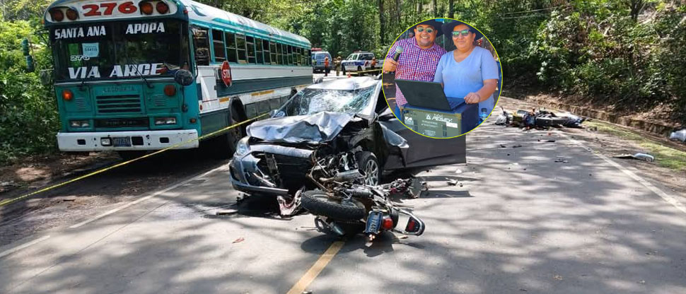 Identifican a pareja que falleció esta mañana en fuerte accidente vial en Santa Ana
