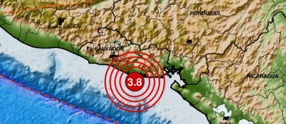 Reportan réplica de 3.8 grados en Usulután, en la misma zona donde se registró el de 6.7