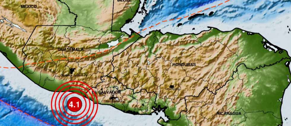 Sismo de 4.1 grados en Guatemala también sacude parte de El Salvador esta mañana de jueves