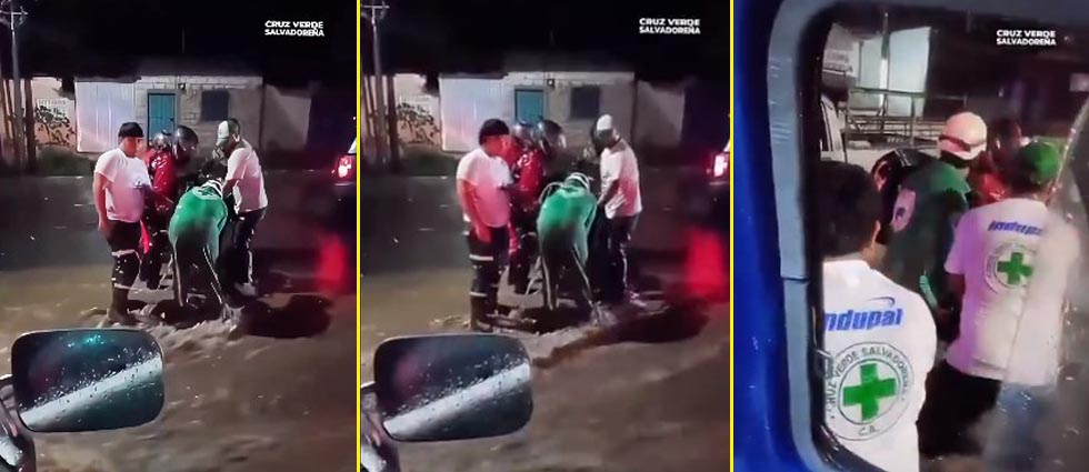 Cruz Verde auxilia a delivery tras quedar atrapado en inundaciones en Santa Ana